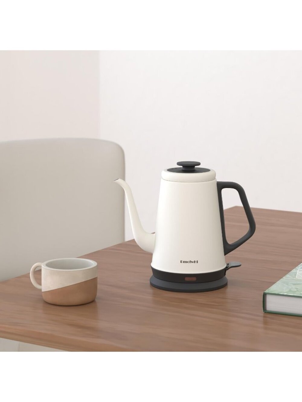 1.0L White Gooseneck Electric Kitchen Kettles Stainless Steel BPA Free Pour Over - Picture 2 of 7